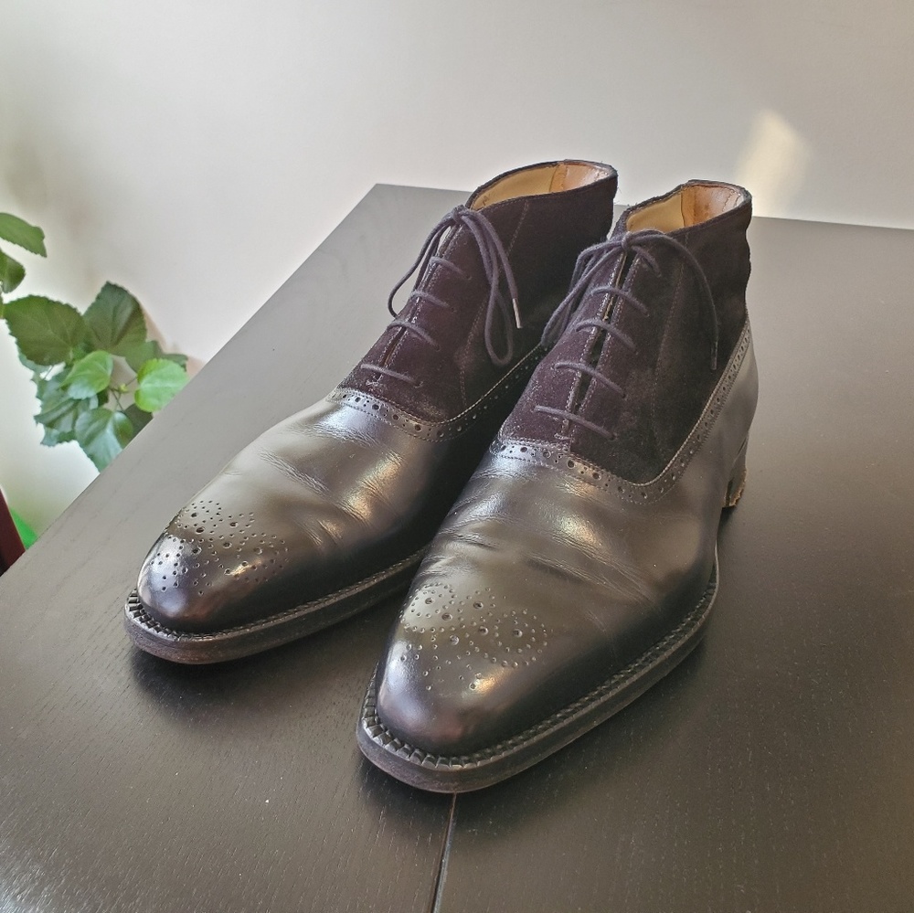 Vass Black French Oxford Boots - US 8